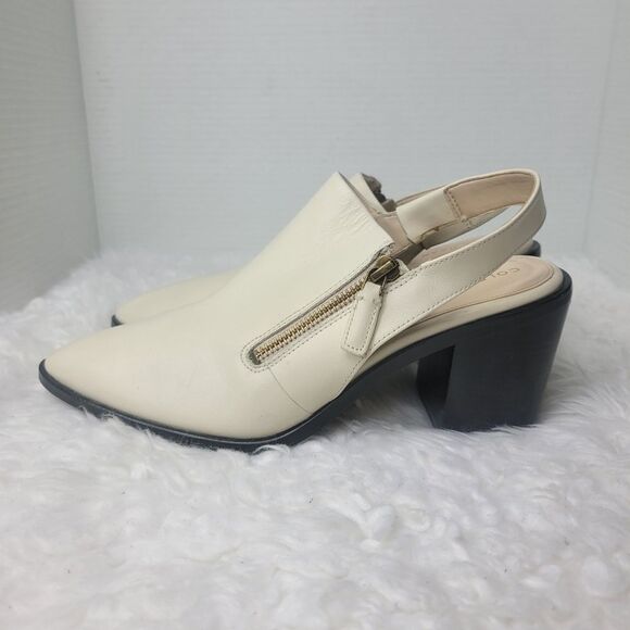 Cole Haan Ivory Sling Womens Size 9B Block Heel Side Zip Heels Grand 360 W19450 - Picture 3 of 10